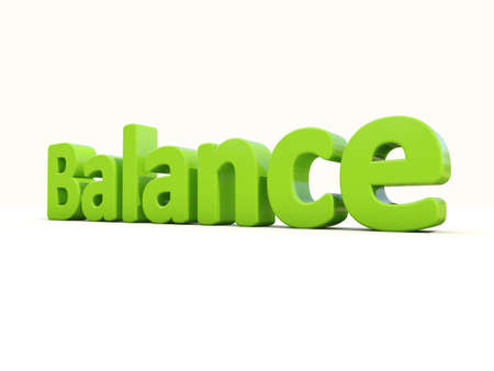 Word balance on a white background. 3D illustration.の写真素材