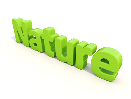Word nature on a white background. 3D illustration.の写真素材