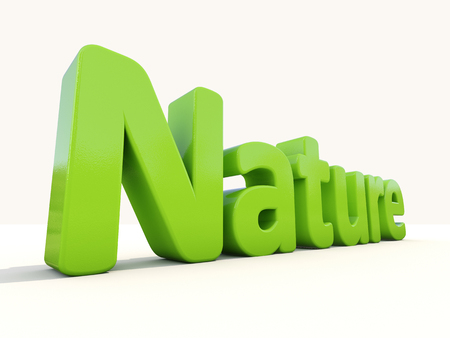 Word nature on a white background. 3D illustration.の写真素材
