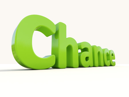 Word chance icon on a white background. 3D illustration.の写真素材