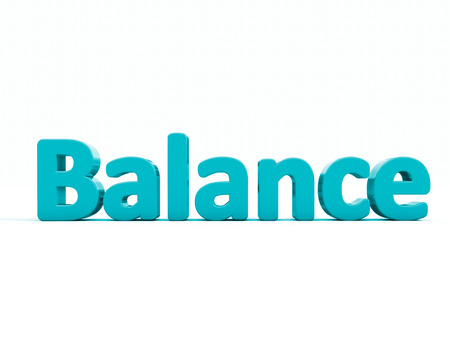 Word balance icon on a white background. 3D illustration.の写真素材