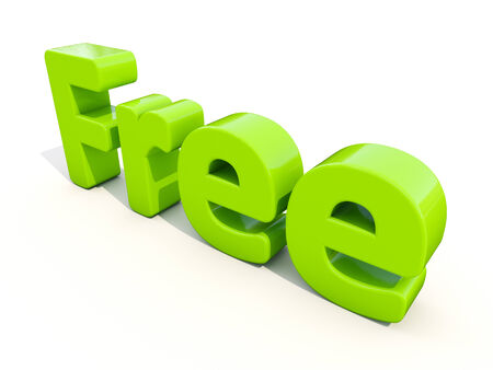 Word free icon on a white background. 3D illustration.の写真素材