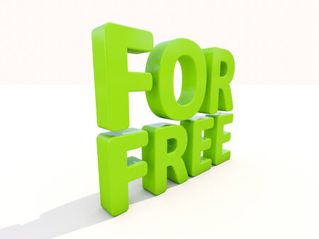 Words for free icon on a white background. 3D illustration.の写真素材