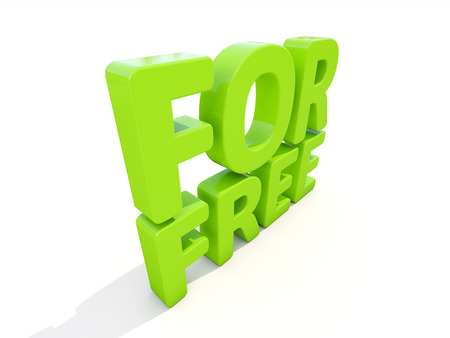 Words for free icon on a white background. 3D illustration.の写真素材