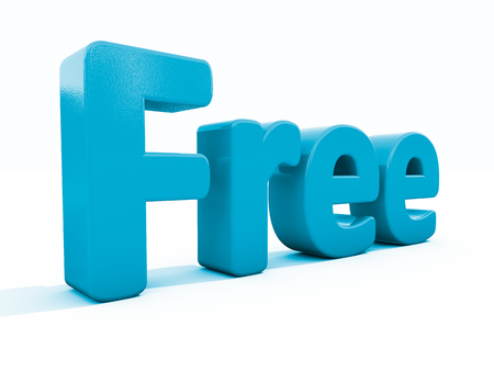 Word free icon on a white background. 3D illustration.の写真素材