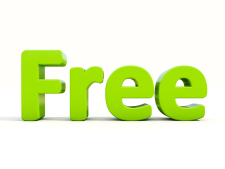 Word free icon on a white background. 3D illustration.の写真素材