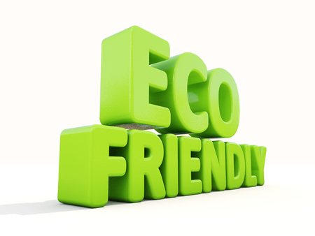 Eco icon on a white background. 3D illustrationの写真素材