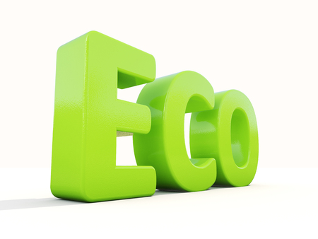 Eco icon on a white background. 3D illustrationの写真素材