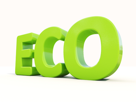 Eco icon on a white background. 3D illustrationの写真素材