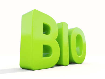 Bio icon on a white background. 3D illustrationの写真素材