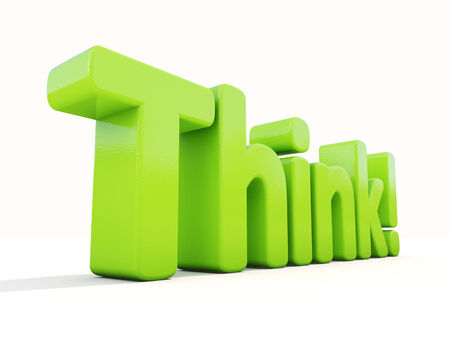Think icon on a white background. 3D illustrationの写真素材