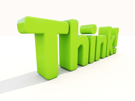 Think icon on a white background. 3D illustrationの写真素材
