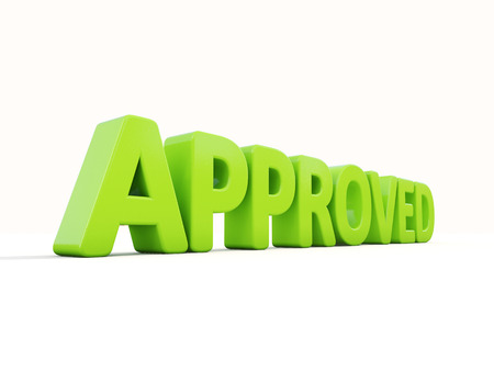 Approved icon on a white background. 3D illustrationの写真素材