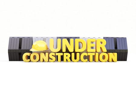 Sign under construction isolated の写真素材