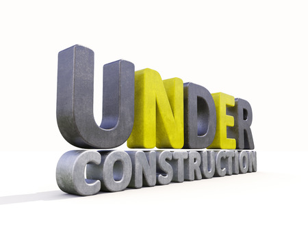 Sign under construction isolated の写真素材