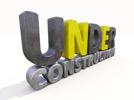 Sign under construction isolated の写真素材