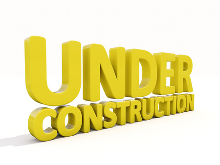 Sign under construction isolated  on white backgroundの写真素材