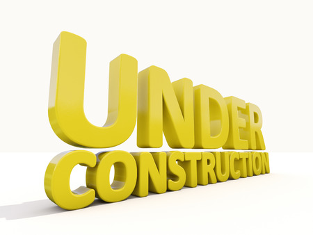 Sign under construction isolated  on white backgroundの写真素材
