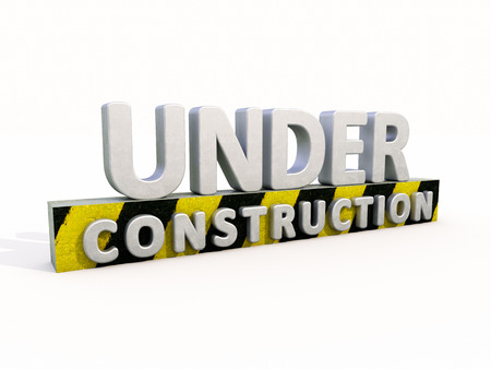 Sign under construction isolated  on white backgroundの写真素材