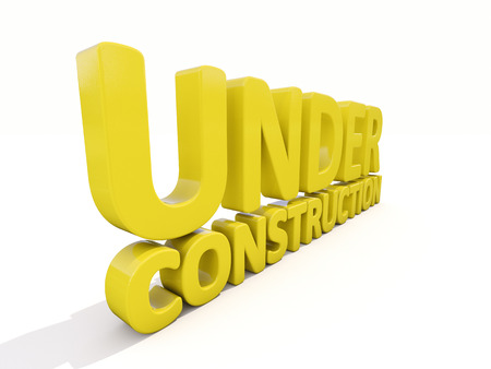 Sign under construction isolated  on white backgroundの写真素材