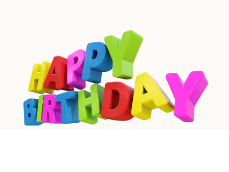 The phrase Happy Birthday on Ð° white backgroundの写真素材