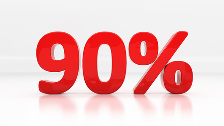 Ninety percent off. Discount 90. 
Percentage. 3D illustrationの写真素材