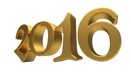 New 2016 Year 3d text on white backgroundの写真素材