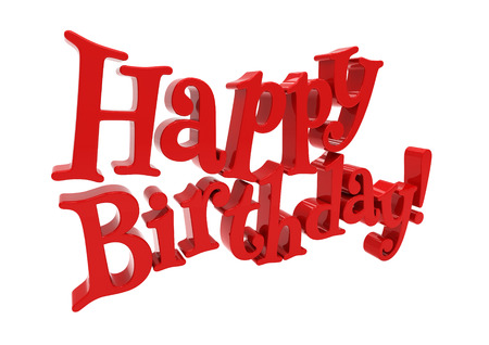 3d Happy Birthday on Ð° white backgroundの写真素材