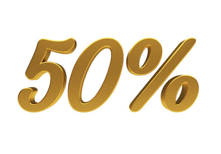 50 percent off. Discount 50. 3D illustrationの写真素材