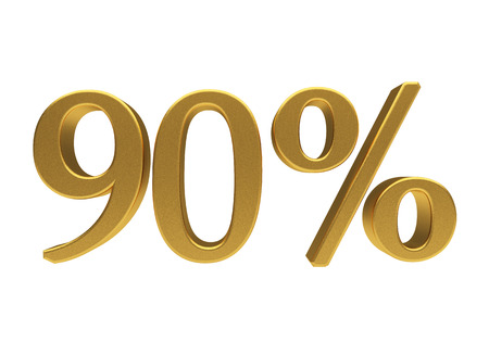 90 percent off. Discount 90. 3D illustrationの写真素材