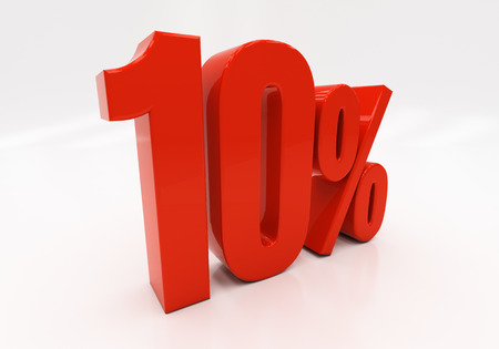 10 percent Discount. 3D illustrationの写真素材