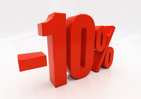 10 percent Discount. 3D illustrationの写真素材