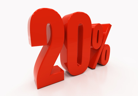 20 percent Discount. 3D illustrationの写真素材