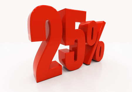 25 percent off. Discount 25. 3D illustrationの写真素材