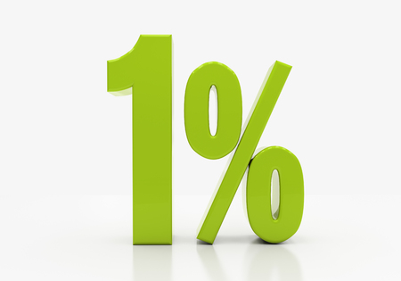 1 Percent off Discount. 3D illustrationの写真素材