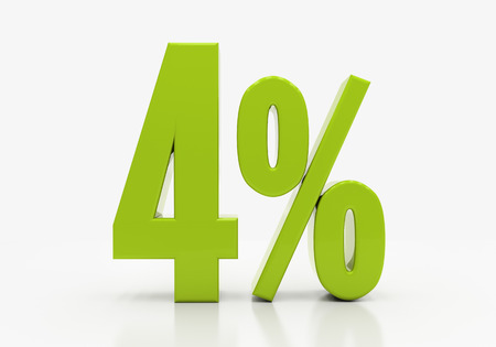 4 Percent off Discount. 3D illustrationの写真素材