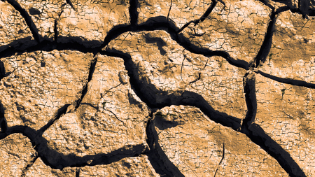 Dry cracked earth texture. Cracks in the dried soil in arid season. Desertificationの写真素材
