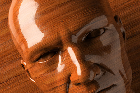 Wooden man concept: carpeting, polishing, maintenance, cleaningの写真素材