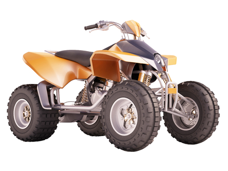ATV quad bike isolated on white backgroundの写真素材