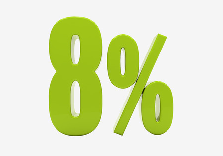 3d percentage discount sign isolated on white