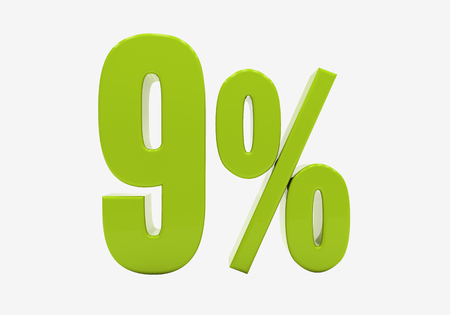 3d percentage discount sign isolated on white