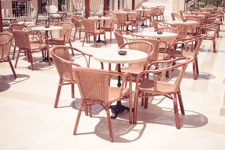 Cafeteria, Outdoor Cafe Tables and Chairs, Outdoor Restaurant Coffee Open Air Cafe
