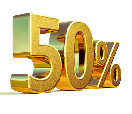 Gold Sale 50%, Gold Percent Off Discount Sign, Sale Banner Template, Special Offer 50% Off Discount Tag, Fifty Percentages Up Sticker, Gold Sale Symbol, Gold Sticker, Banner, Advertising, Luxury Saleの写真素材