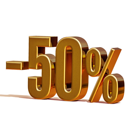 Gold Sale 50%, Gold Percent Off Discount Sign, Sale Banner Template, Special Offer 50% Off Discount Tag, Fifty Percentages Up Sticker, Gold Sale Symbol, Gold Sticker, Banner, Advertising, Luxury Saleの写真素材