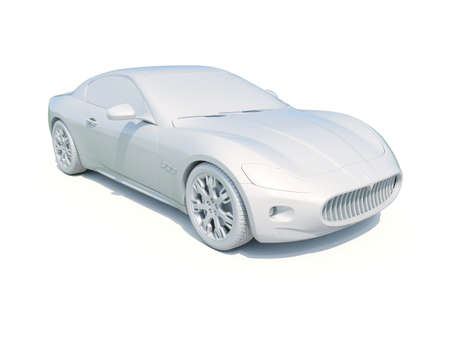 3d Car White Icon, 3d Car Blank Template, 3d White Car Icon with Shadow, Business Sedan Car on White Background, Automobile Isolated, Automobile Service Sign, Auto Body, Automobile Industryの写真素材