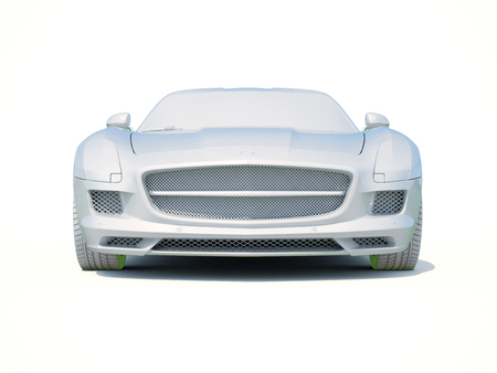 3d Car White Icon, 3d Car Blank Template, 3d White Car Icon with Shadow, Business Sedan Car on White Background, Automobile Isolated, Automobile Service Sign, Auto Body, Automobile Industryの写真素材