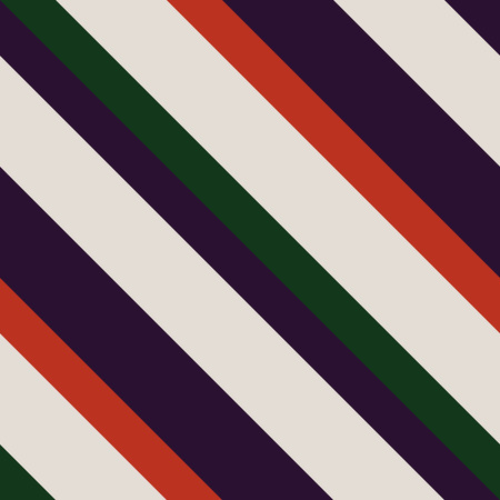 Seamless Pattern in Christmas Traditional Colors, Straight Diagonal Thin Line Abstract Background, Striped Geometric Ornament, Vector Parallel Slanting, Oblique Lines Textureのイラスト素材