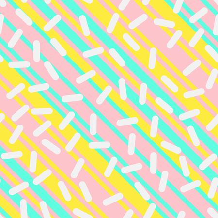 Abstract Trendy Retro Geometric Element Template, Seamless Pattern in Neo Memphis Style Design,...