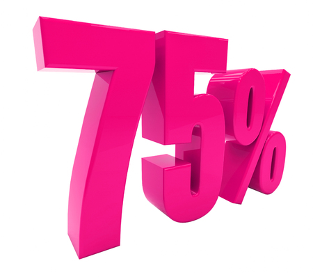 3d Illustration 75 Percent Discount Sign, Sale Up to 75, 75 Sale, Pink Percentages Special Offer, Save On 75 Icon, 75 Off Tag, 75 Percentage Sign, Percentage 3d, Black Friday  Percentageの写真素材