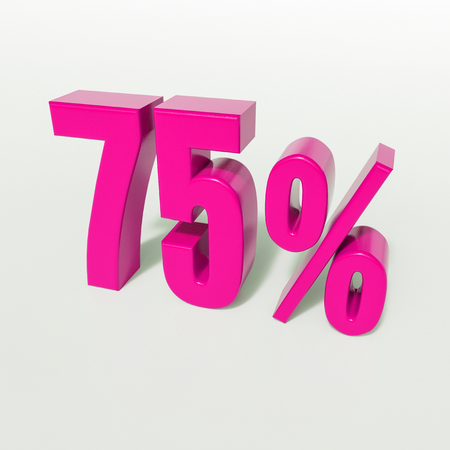 3d Illustration 75 Percent Discount Sign, Sale Up to 75, 75 Sale, Pink Percentages Special Offer, Save On 75 Icon, 75 Off Tag, 75 Percentage Sign, Percentage 3d, Black Friday  Percentageの写真素材
